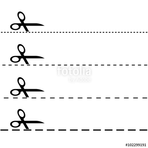 500x500 Scissors With Dashed Line Stock Image And Royalty Free Vector