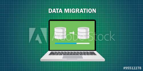 500x250 Data Migration In Computer From Database Vector Flat