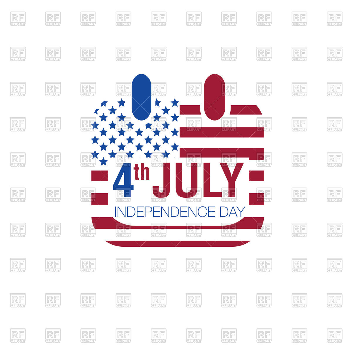 1200x1200 Calendar Date 4th July With Pattern Of Usa Flag