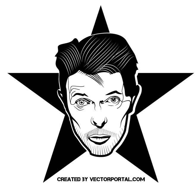 660x660 David Bowie Vector Portrait. Celebrity Vector Illustrations