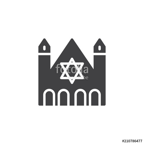 500x500 Synagogue Building Vector Icon. Filled Flat Sign For Mobile