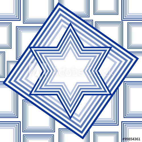 500x498 David Star Vector In Outline Blue Design On White Background