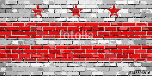 500x250 Flag Of Washington, D.c. On A Brick Wall