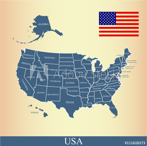 500x494 Usa Map Vector Outline With United States Flag Vector Outline And