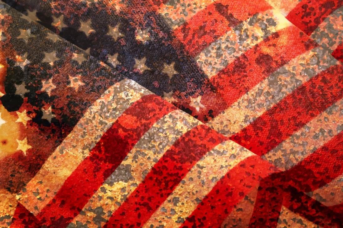 1100x733 Distressed American Flag Vector Print By Markjay