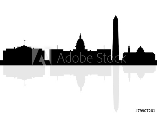 500x364 Washington Dc City Skyline Silhouette. Vector Illustration