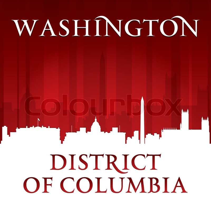 800x800 Washington Dc City Skyline Silhouette. Vector Illustration Stock
