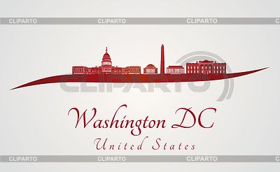 400x246 Washington Dc Skyline In Red Stock Vector Graphics Id 4088101