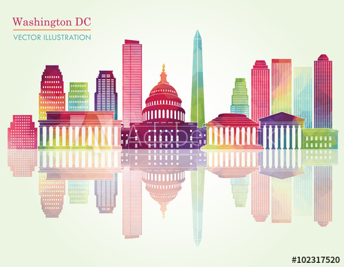 500x388 Washington Dc Skyline. Vector Illustration