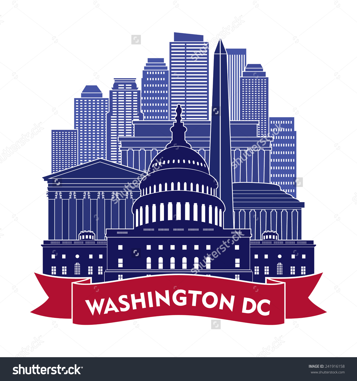 1500x1600 Washington D C City Clipart