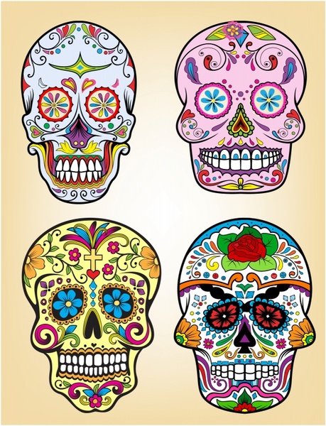 459x600 Day Of The Dead Vector Illustration Set Free Vector In Adobe