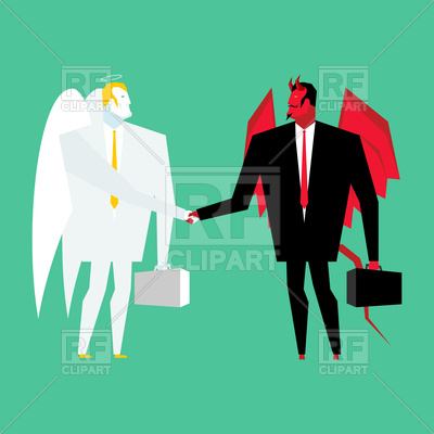 400x400 Devil And Angel Business Deal, Archangel And Demon Vector Image
