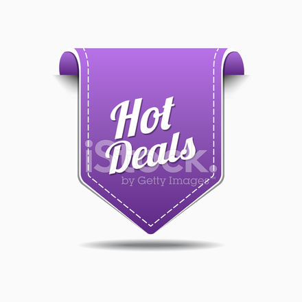 440x440 Hot Deals Purple Vector Icon Design Stock Vector