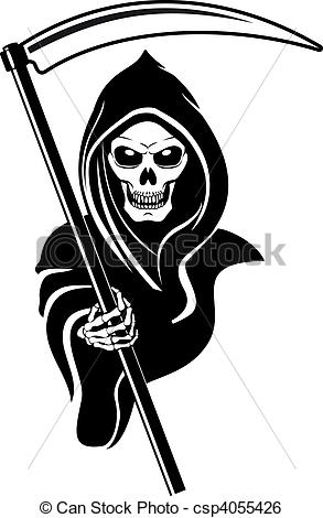 293x470 Death Sign Isolated On White For Tattoo Design.