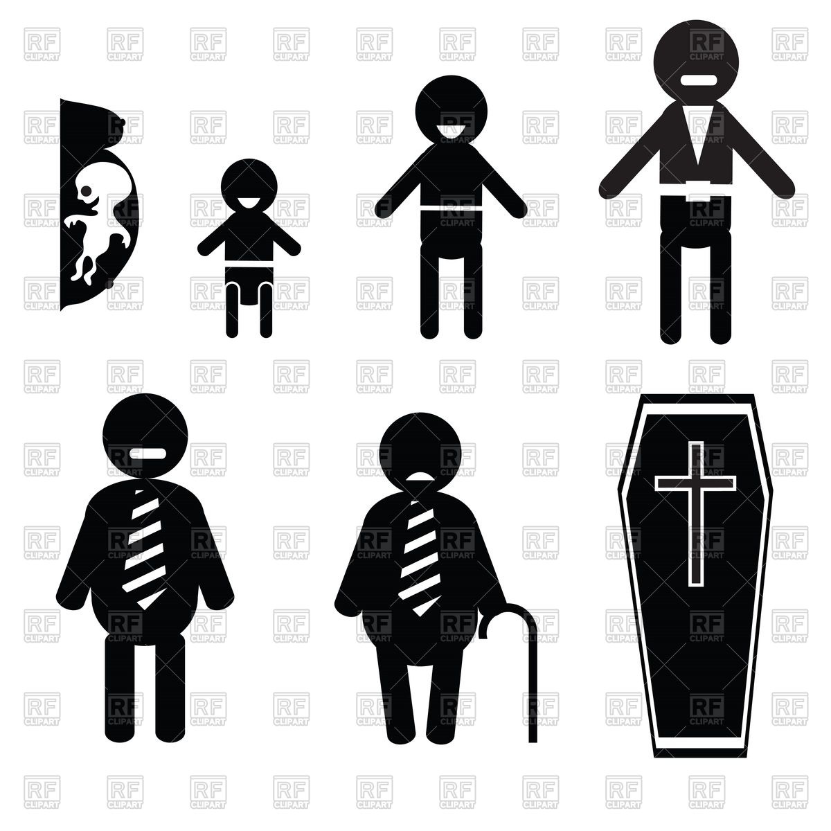 1200x1200 Human Life From Birth To Death Vector Image Vector Artwork Of