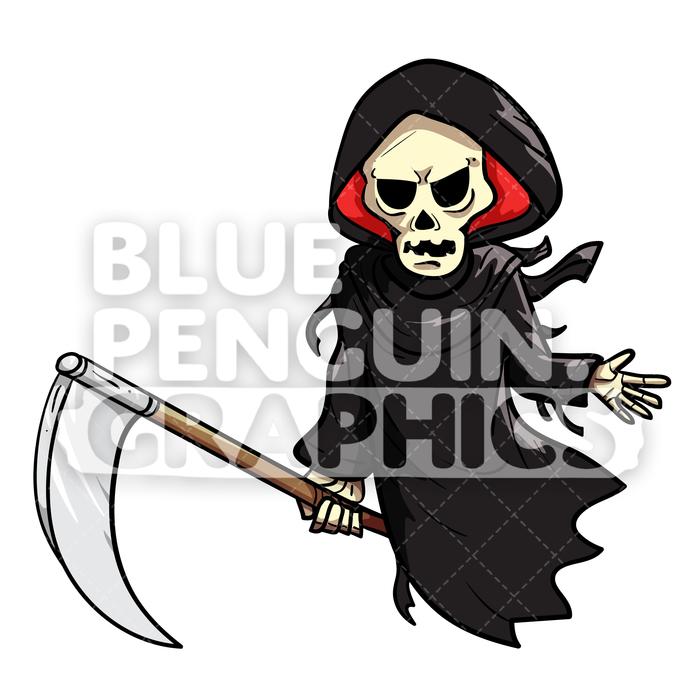 700x700 Scary Halloween Angel Of Death Characters Vector Cartoon Clipart