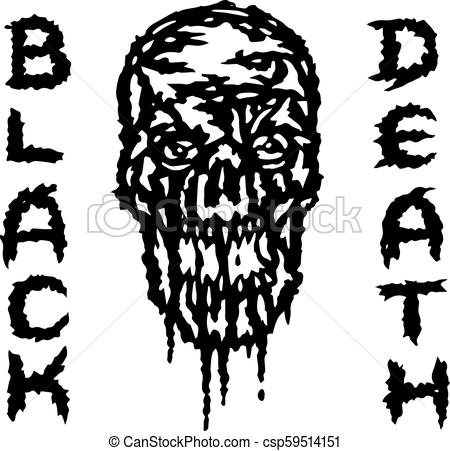 450x451 The Skull Is Bleeding. Black Death. Vector Illustration. Genre Of