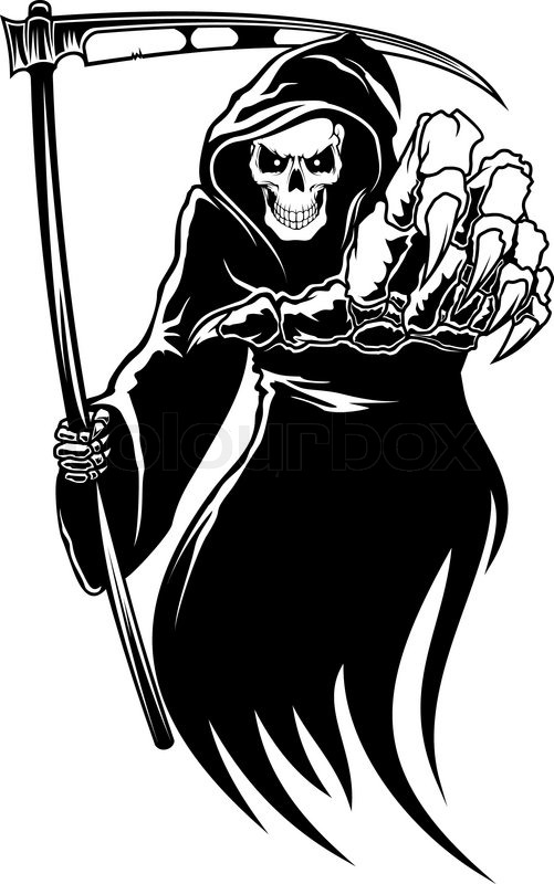 501x800 Black Death Monster With Scythe Stock Vector Colourbox