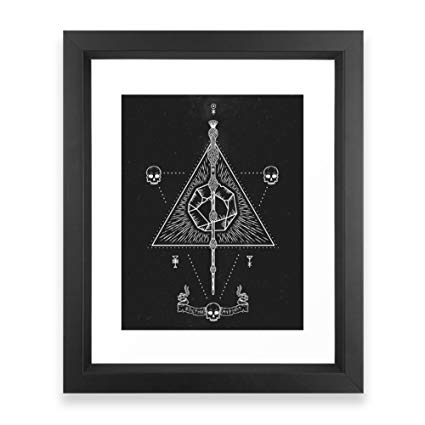 425x425 Society6 Deathly Hallows Framed Print Vector Black