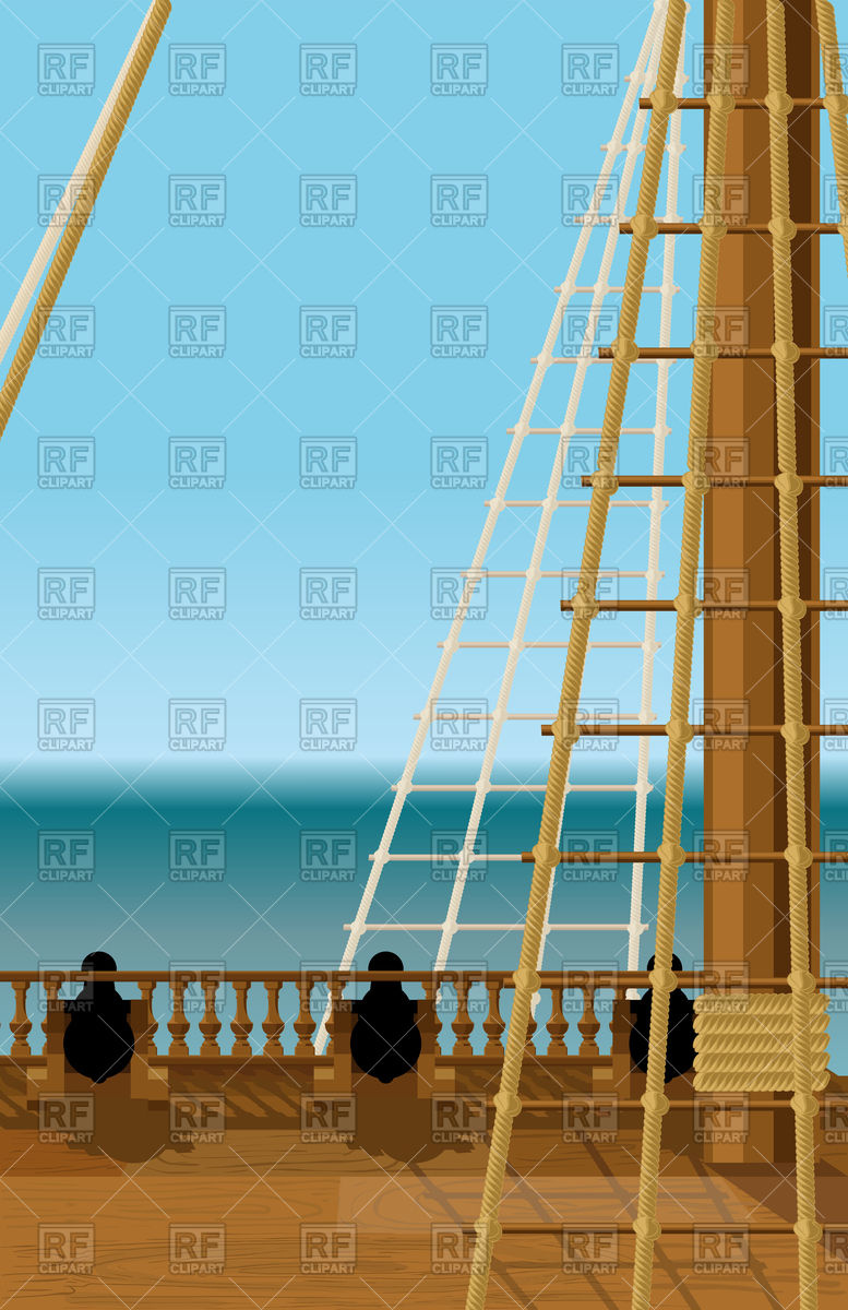 777x1200 Empty Deck Of Old Ship In The Sea Vector Image Vector Artwork Of