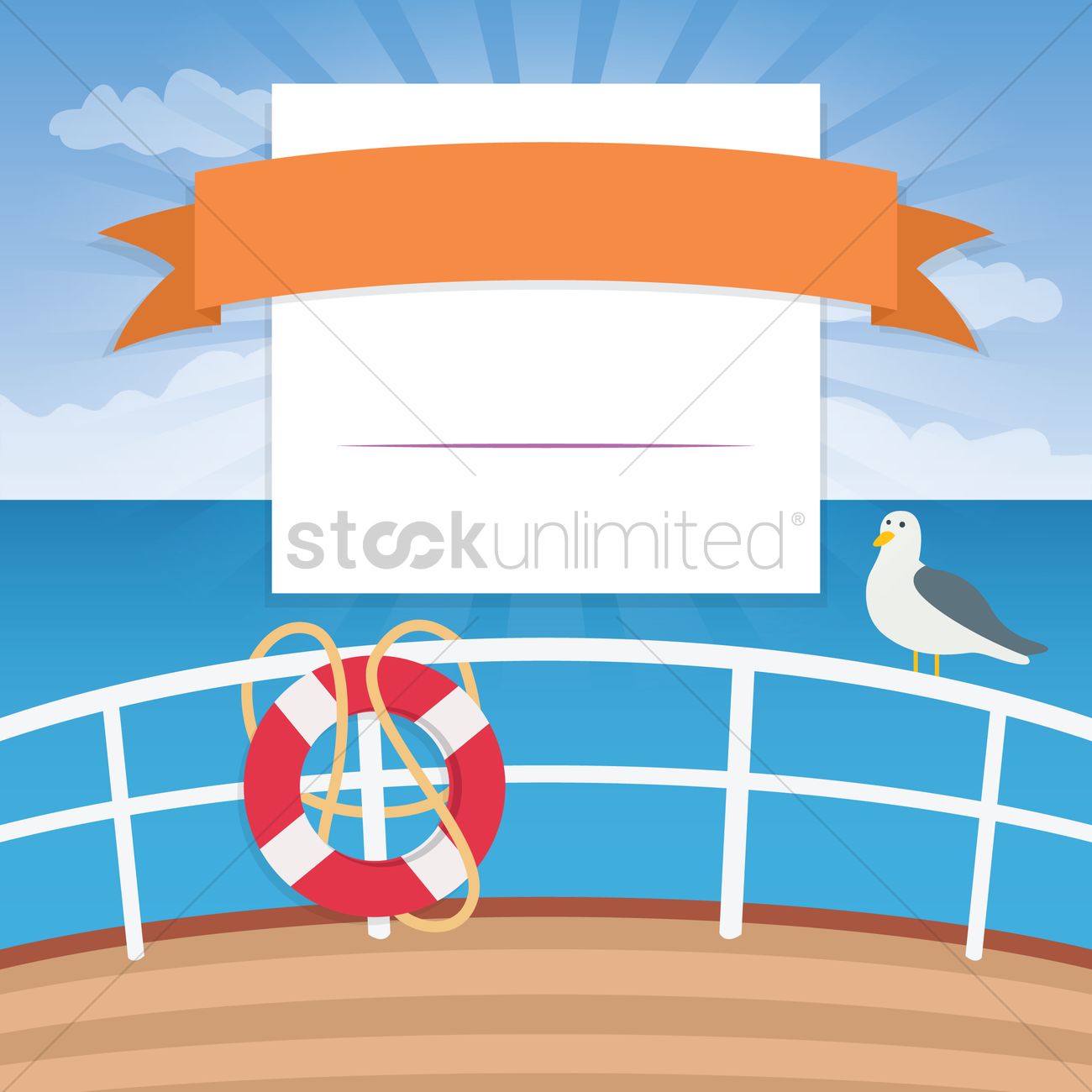 1300x1300 Banner With Ship Deck Background Vector Image