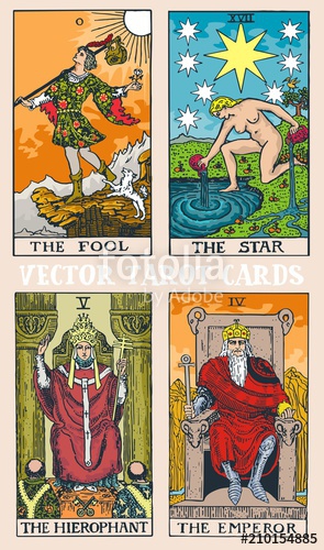 295x500 Tarot Cards Deck Colorful Vector Illustration With Magic And