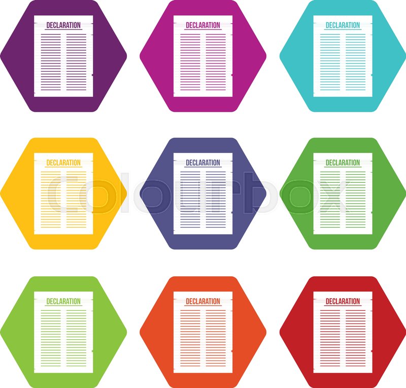 800x764 Declaration Of Independence Icon Set Many Color Hexahedron