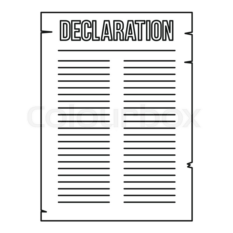 800x800 Declaration Of Independence Icon. Outline Illustration Of