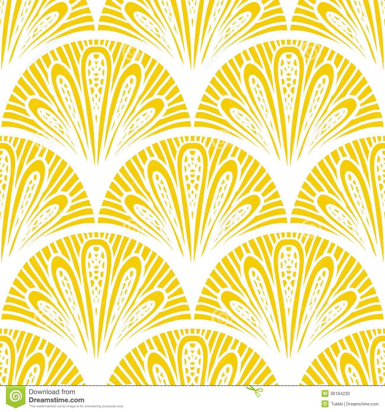 1300x1390 Art Deco Vector Geometric Pattern In Bright Yellow