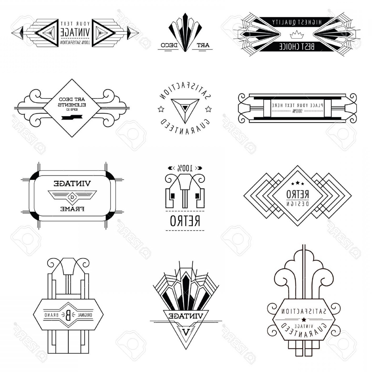 1560x1560 Photostock Vector Art Deco Vintage Frames And Design Elements In