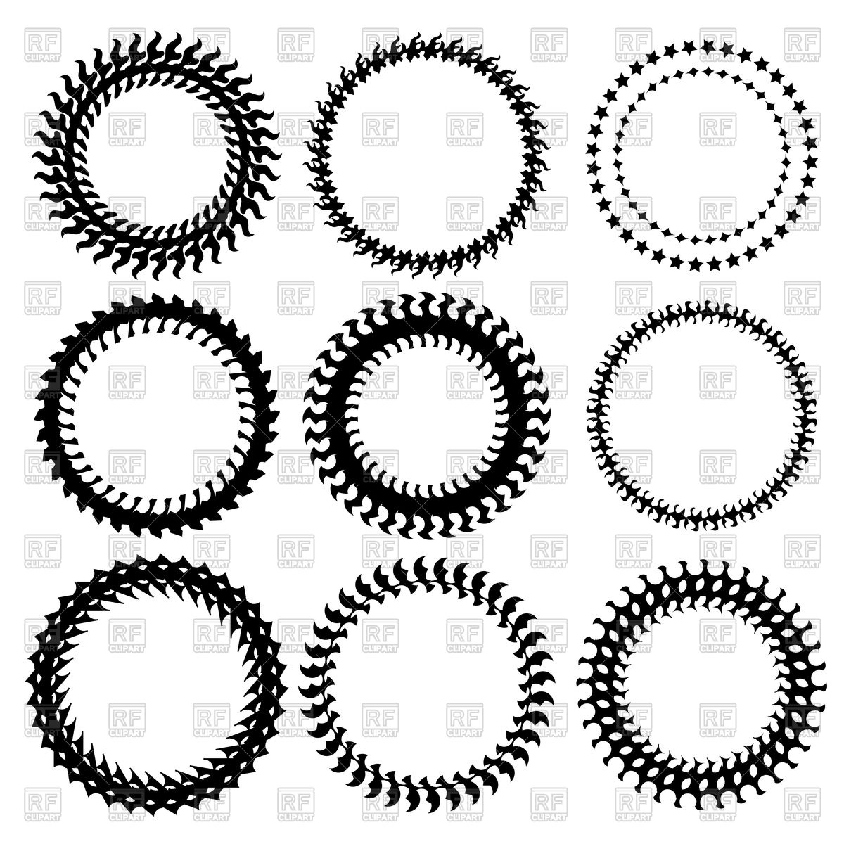 1200x1200 Set Of Circle Decorative Frames Vector Image Vector Artwork Of