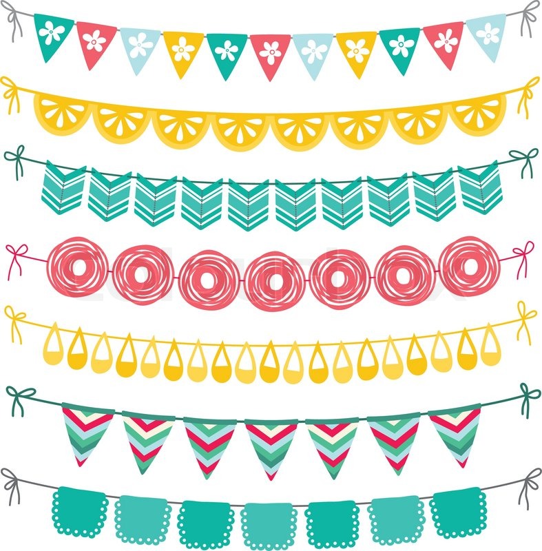 787x800 Bunting And Garland Decoration Vector Set Stock Vector Colourbox