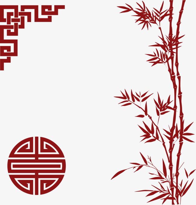 650x681 Chinese New Year Decorative Elements Red Bamboo, Decoration