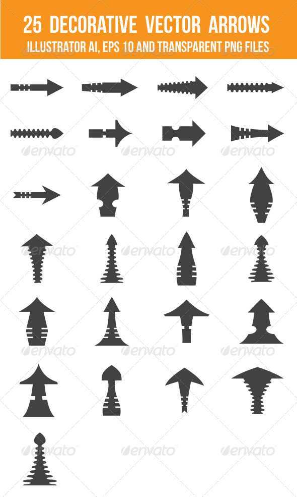 590x985 25 Decorative Vector Arrows By Kbasandra Graphicriver