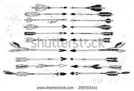450x306 Hand Drawn Vector Illustration. Vintage Decorative Arrows