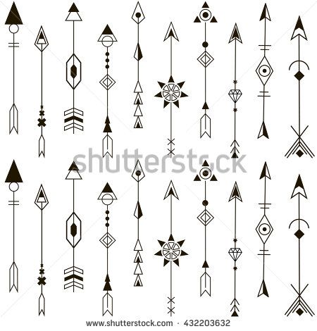 450x470 Seamless Pattern With Decorative Arrows. Design Elements. Fashion