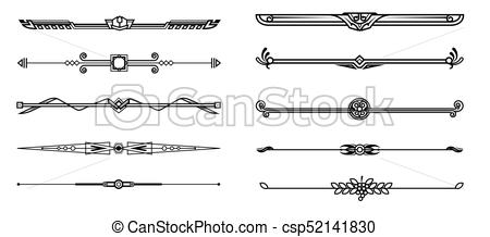 450x218 Set Of Decorative Border. Set Of Decorative Elements, Border