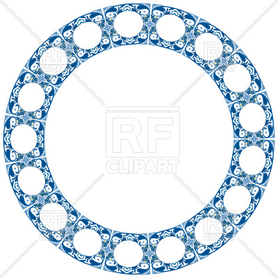 400x400 Decorative Circle Blue Frame Vector Image Vector Artwork Of