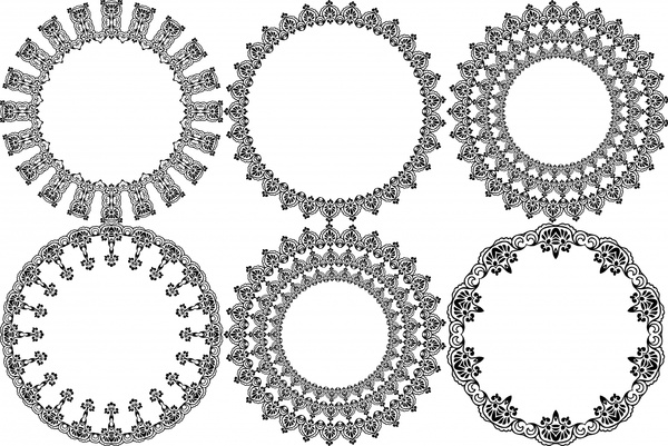 600x401 Decorative Circle Sets Design With Classical Border Free Vector In