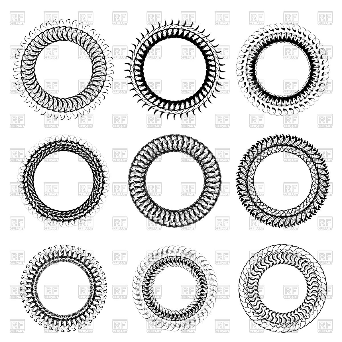 1200x1200 Set Of Decorative Circle Frames Vector Image Vector Artwork Of