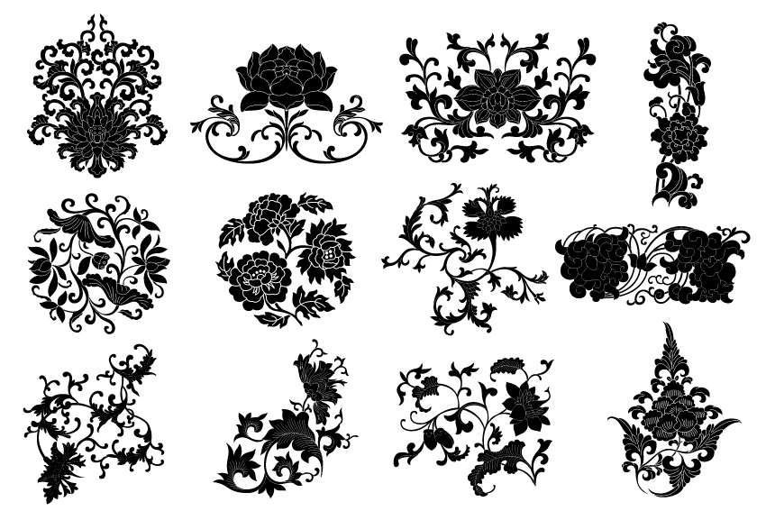 850x567 Plant Flourish Decorative Elements Vector 02 Free Download