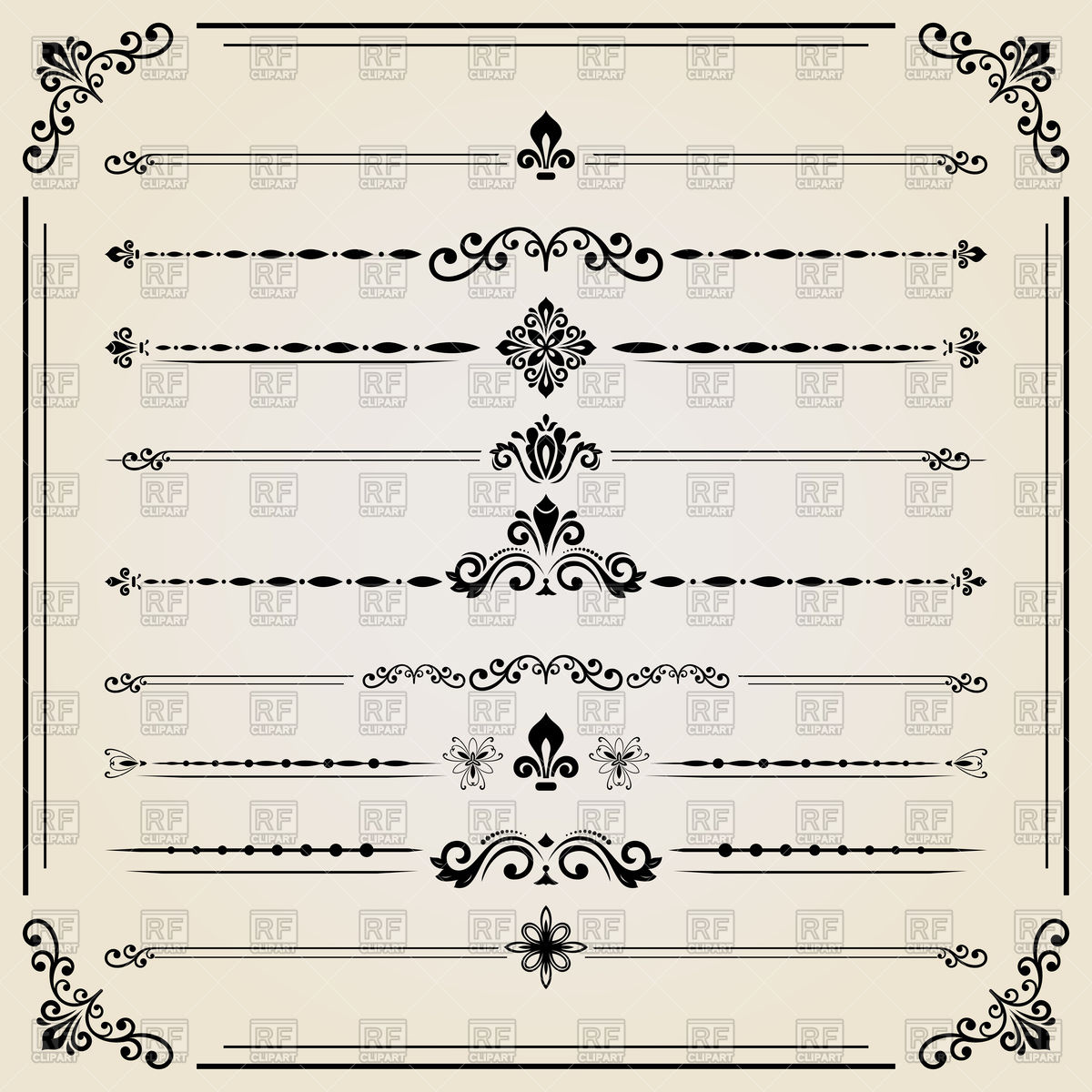 1200x1200 Vintage Decorative Elements Vector Image Vector Artwork Of