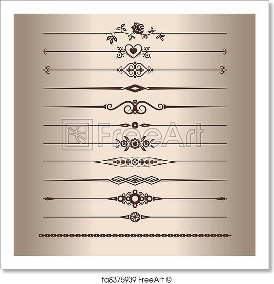 561x581 Free Art Print Of Decorative Lines. Elements For A Vintage Design
