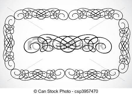 450x320 Vector Decorative Frame Ornaments. Detailed Vector Decoration