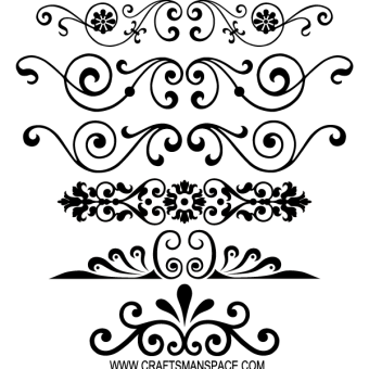 340x340 Vintage Calligraphy Borders Vector Graphics Draw Patterns
