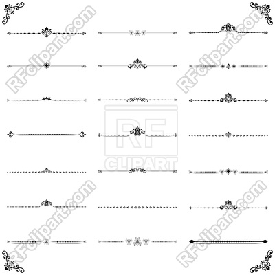 400x400 Vintage Set Of Decorative Horizontal Ornaments Vector Image