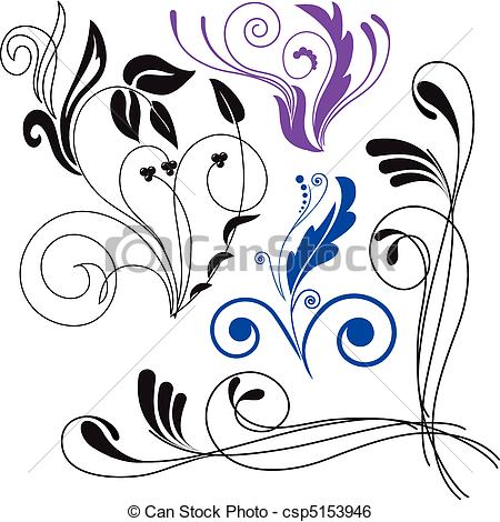 450x470 A Set Of Colorful Ornaments. Vector Illustration Set Of Swirling