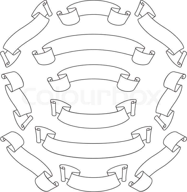 781x800 Set Of Blanc Scroll Banners Design Elements For Text Or Decoration