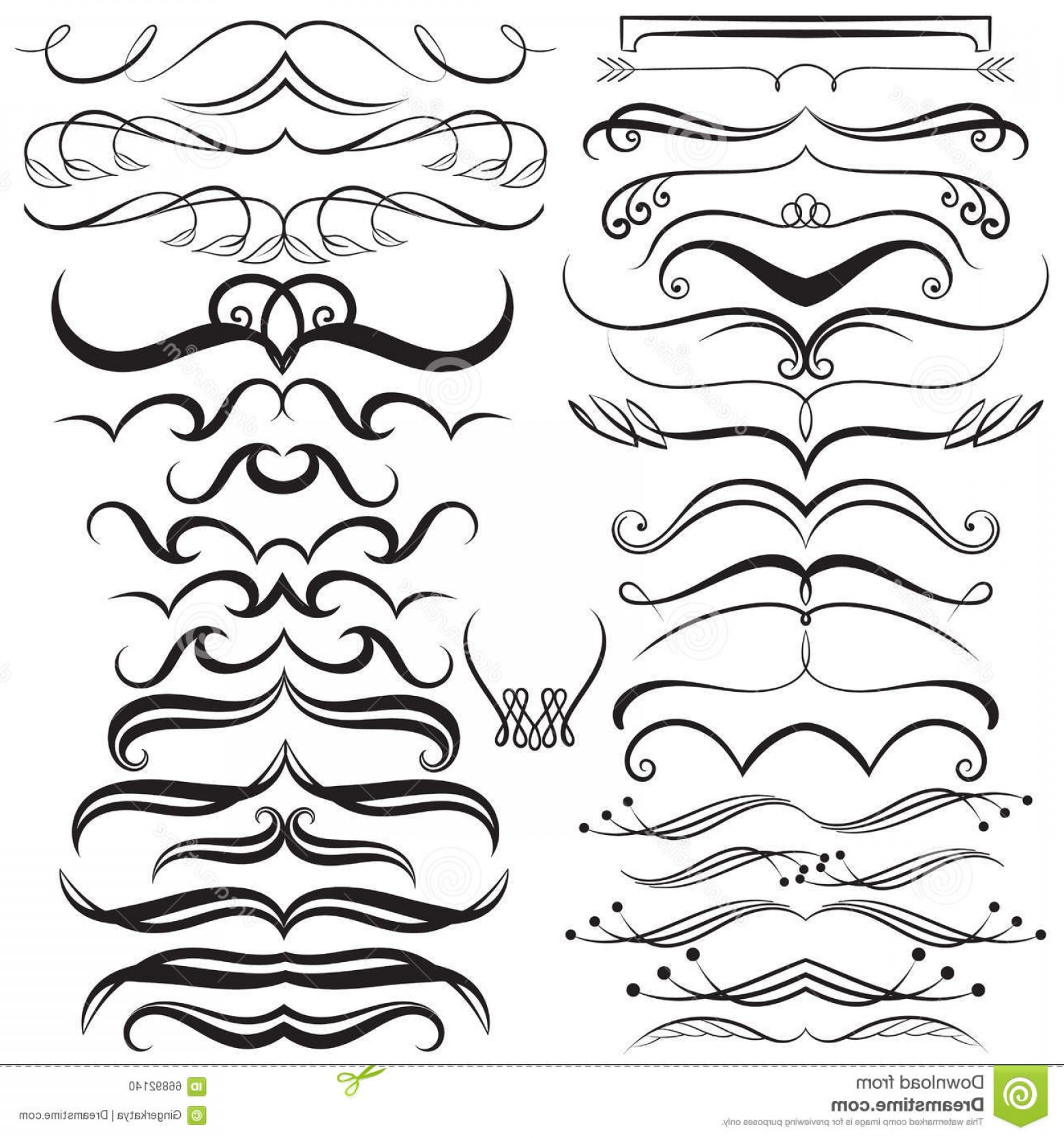 1560x1668 Stock Illustration Vector Set Calligraphic Elements Design