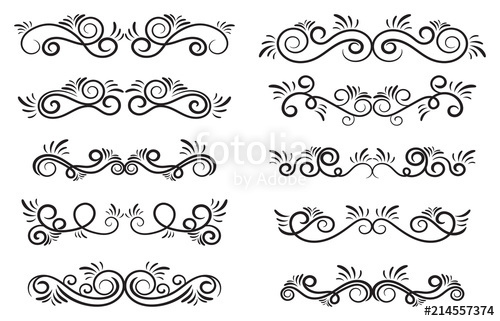 500x321 Design Curls And Scrolls Set. Decorative Elements For Frames